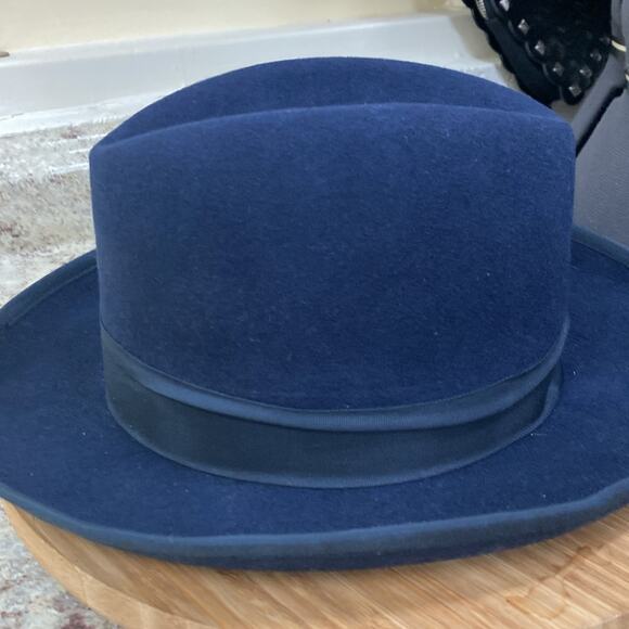 Alberto Celini vintage wool navy godfather fedora hat - Picture 6 of 7